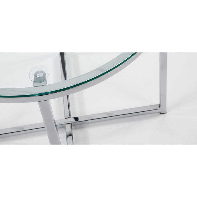 Masa de cafea transparenta/argintie din metal 50 cm Divid Kave Home