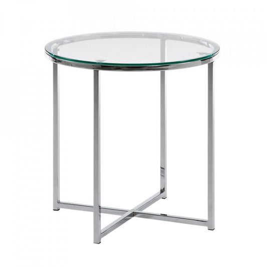 Masa de cafea transparenta/argintie din metal 50 cm Divid Kave Home