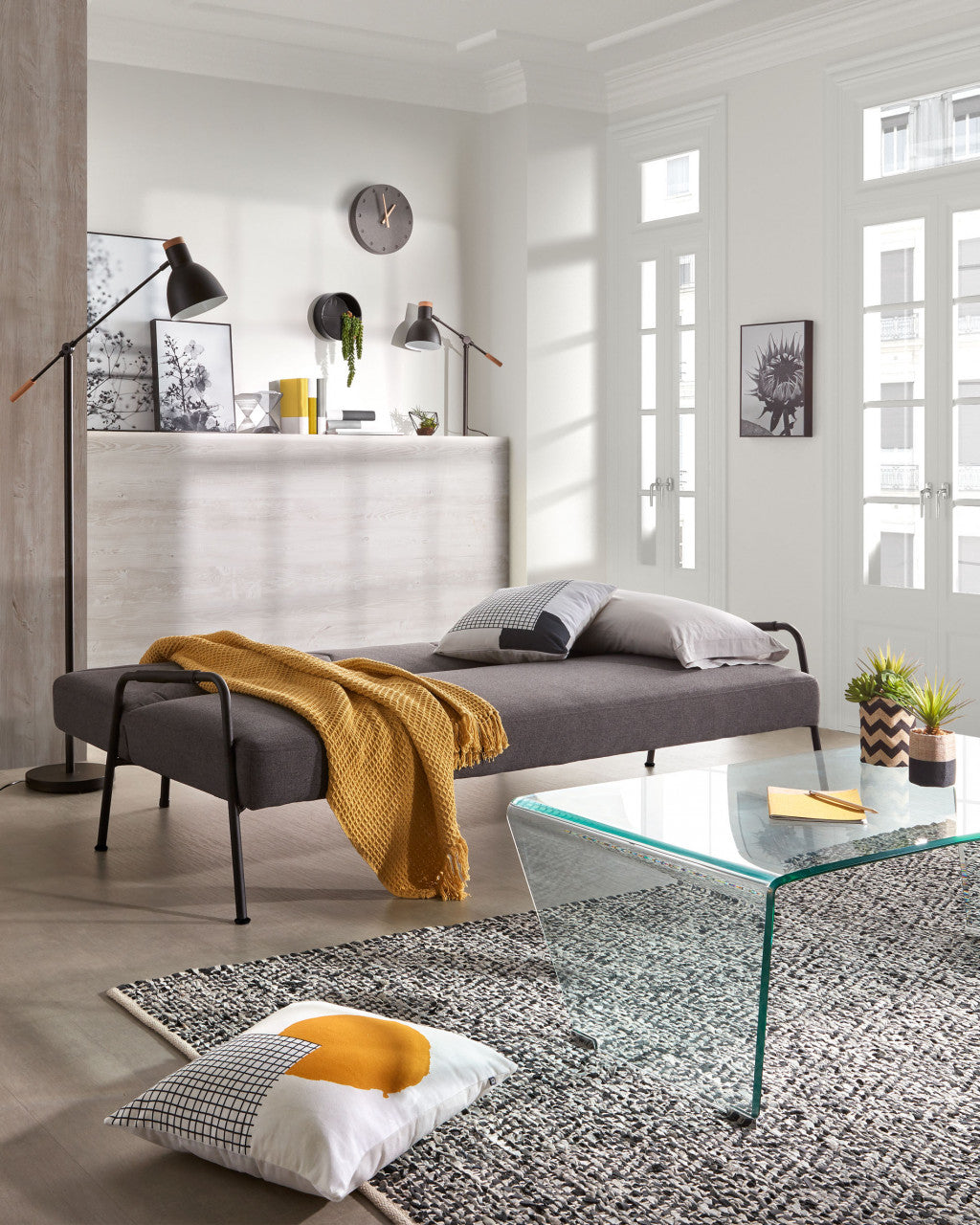 Masa de cafea transparenta din sticla 60x120 cm Burano Kave Home