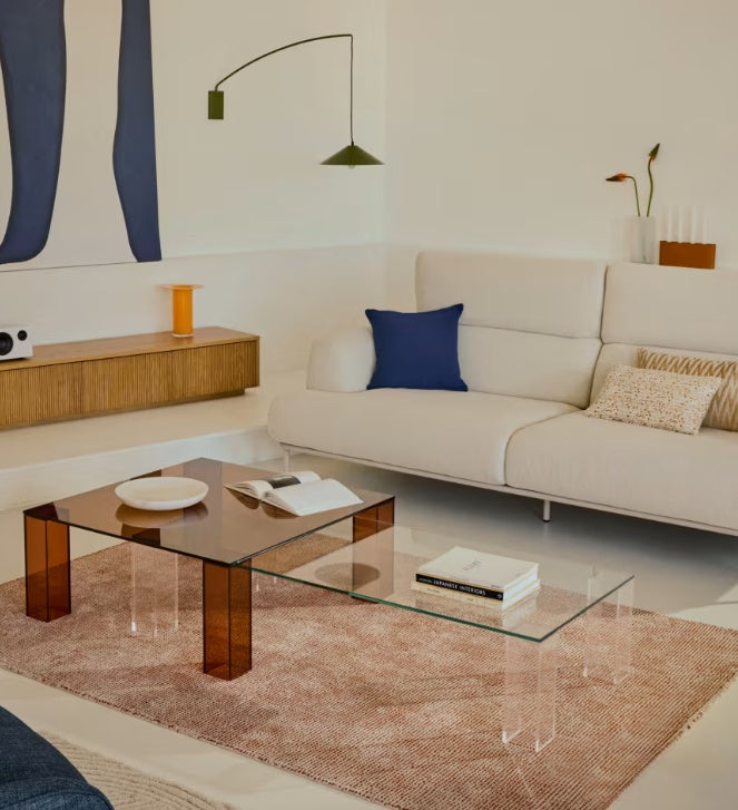 Masa de cafea transparenta din sticla 60x140 cm Adularia Kave Home