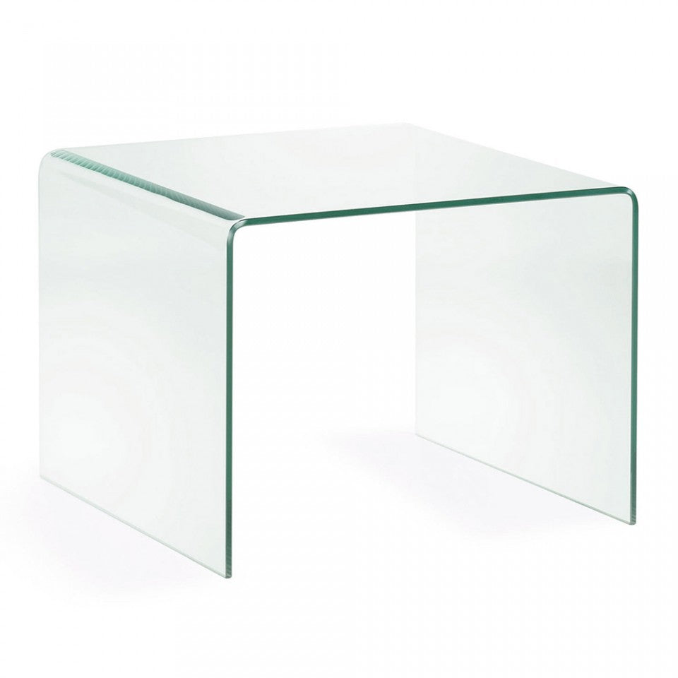 Masa de cafea transparenta din sticla 60x60 cm Burano Kave Home