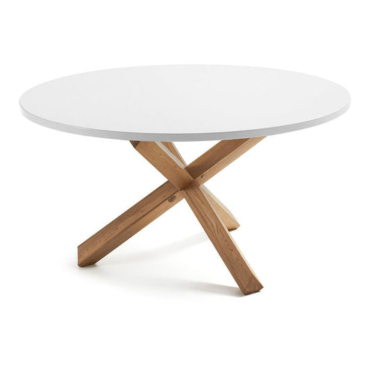 Masa dining alba din lemn 135 cm Lotus Kave Home