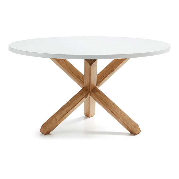 Masa dining alba din lemn 135 cm Lotus Kave Home
