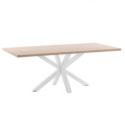 Masa dining alba din metal 100x160 cm Argo Kave Home