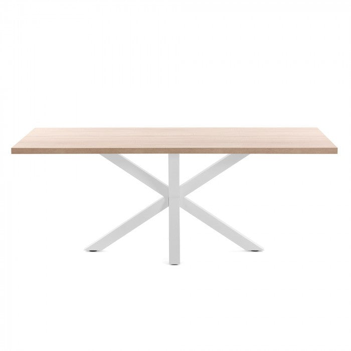 Masa dining alba din metal 100x160 cm Argo Kave Home