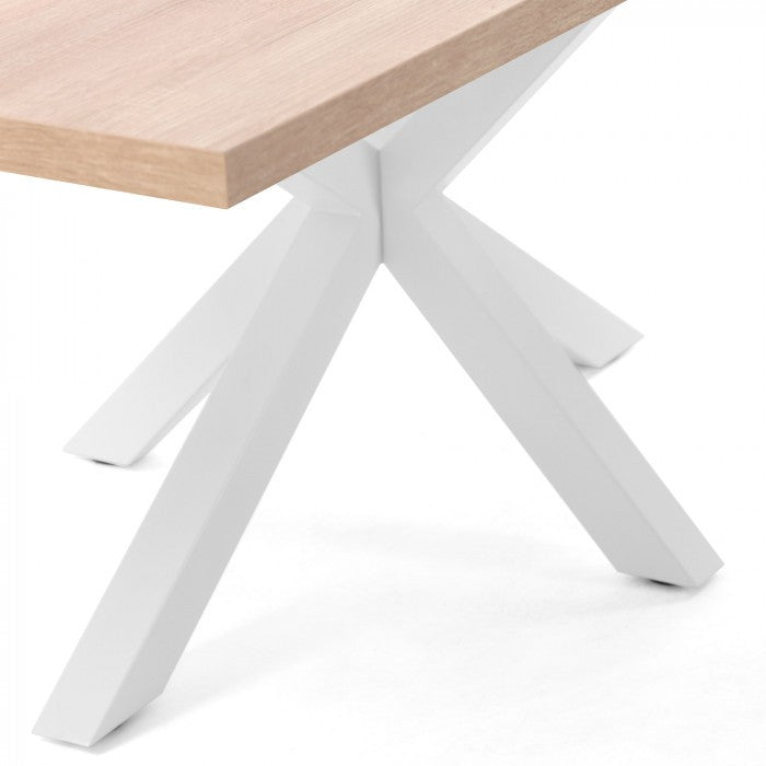 Masa dining alba din metal 100x160 cm Argo Kave Home
