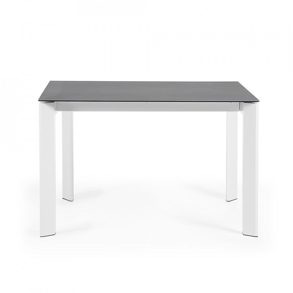 Masa dining alba/gri din metal 80x(120)180 cm Axis Kave Home