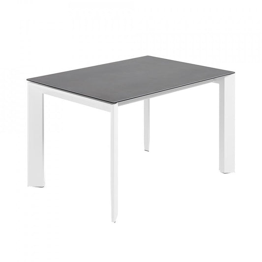 Masa dining alba/gri din metal 80x(120)180 cm Axis Kave Home