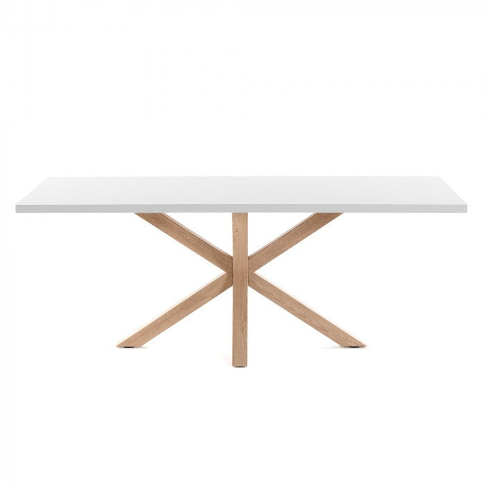 Masa dining alba/maro din metal 100x160 cm Argo Kave Home
