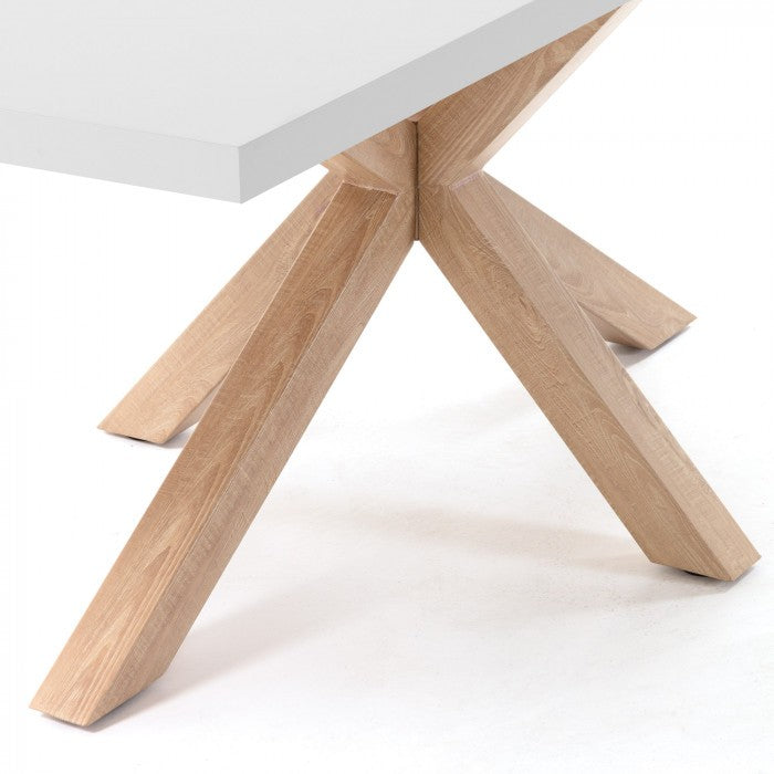 Masa dining alba/maro din metal 100x160 cm Argo Kave Home