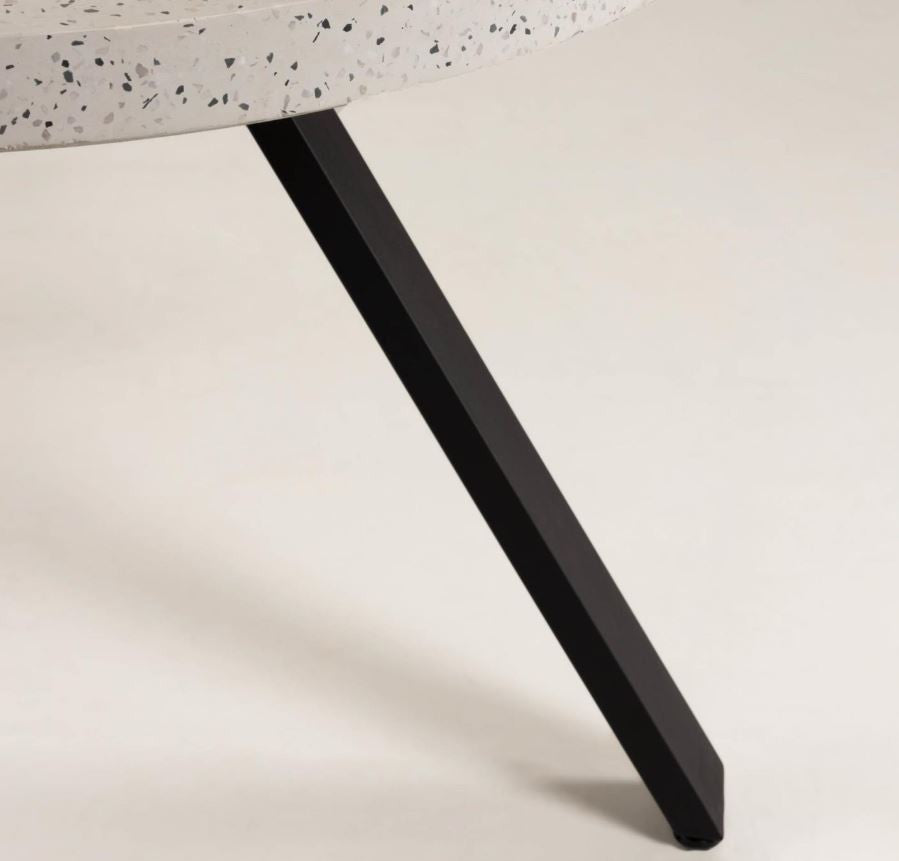 Masa dining alba/neagra din ciment 120 cm Shanelle Kave Home
