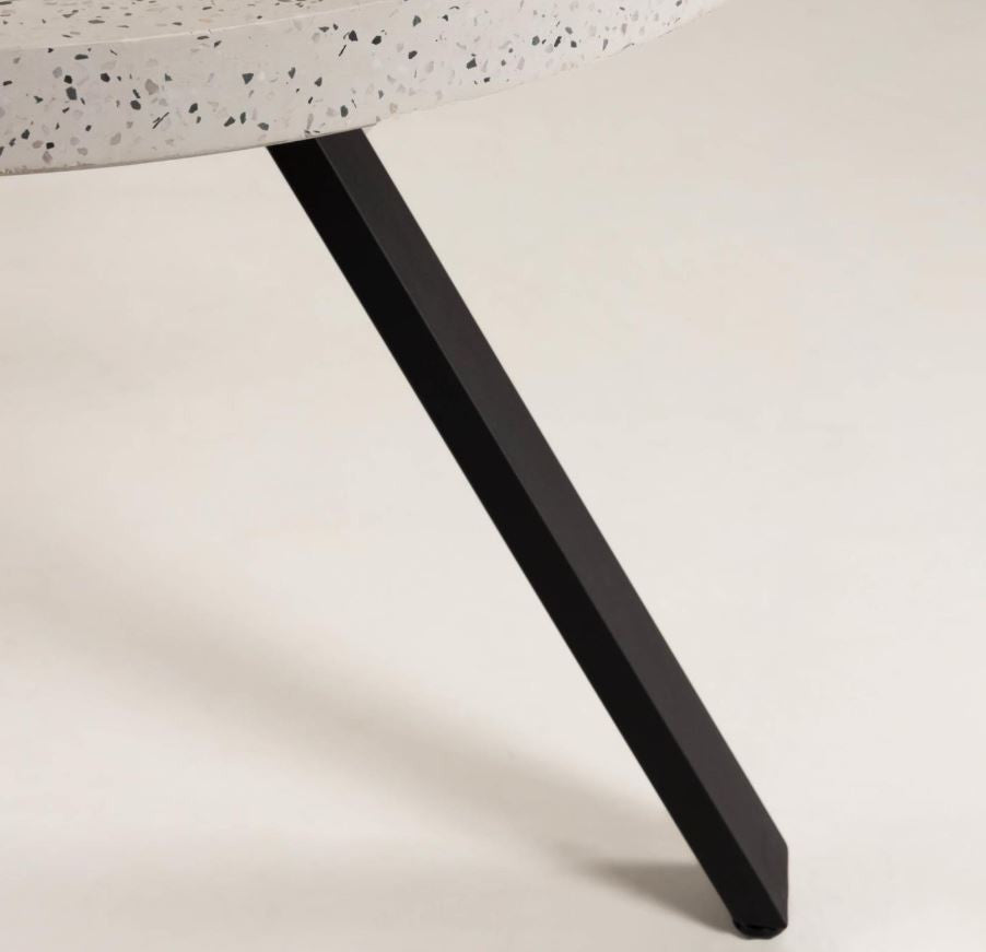 Masa dining alba/neagra din ciment 120 cm Shanelle Kave Home
