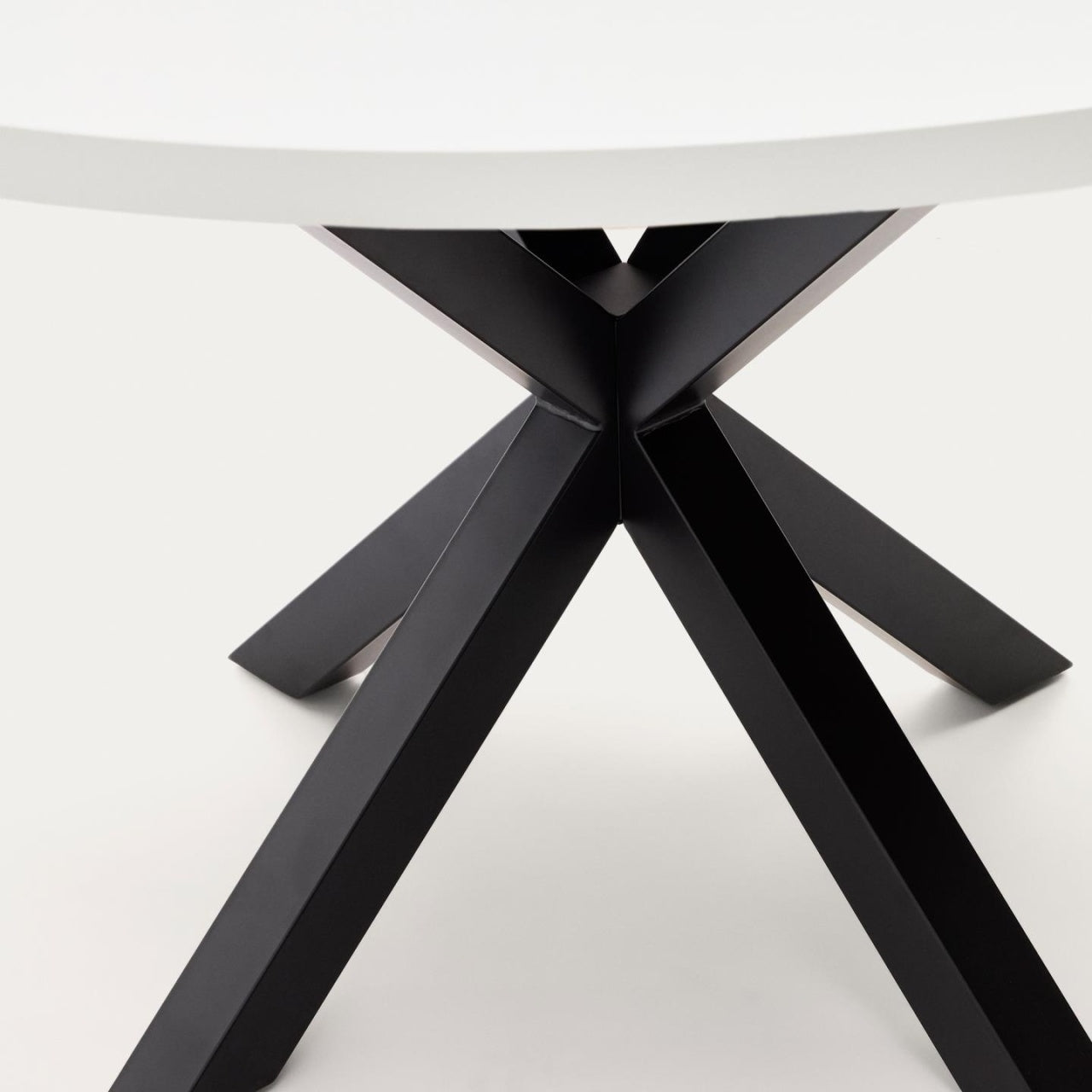 Masa dining alba/neagra din metal 120 cm Argo Kave Home