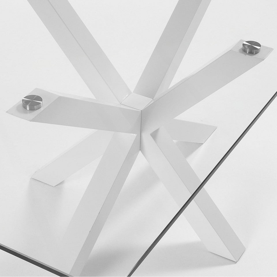 Masa dining alba/trasparenta din metal 100x200 cm Argo Kave Home
