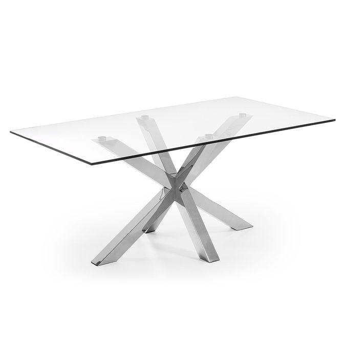 Masa dining argintie din metal 100x180 cm Argo Kave Home