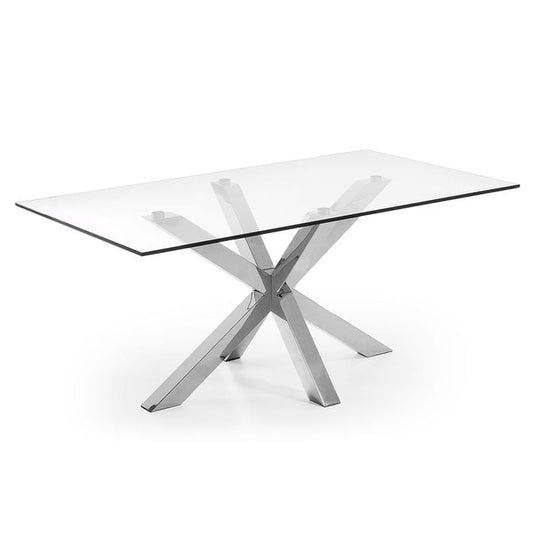 Masa dining argintie din metal 100x180 cm Argo Kave Home
