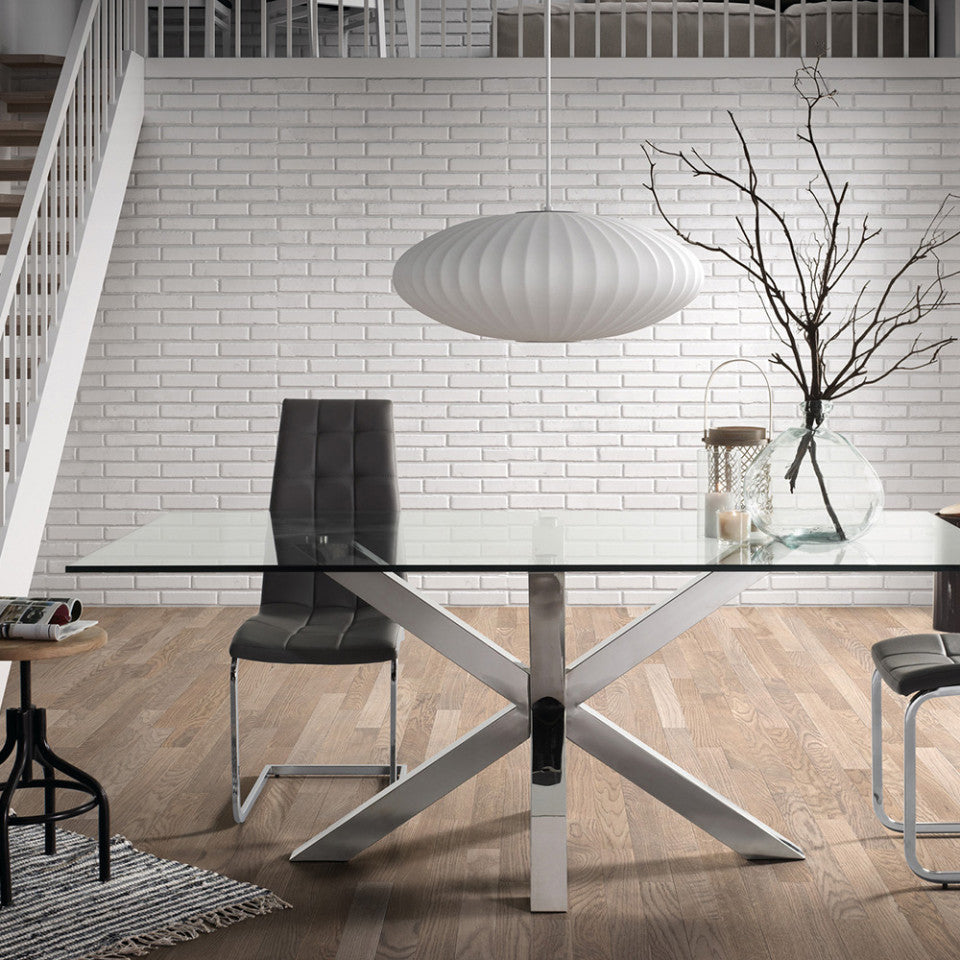 Masa dining argintie din metal 100x180 cm Argo Kave Home
