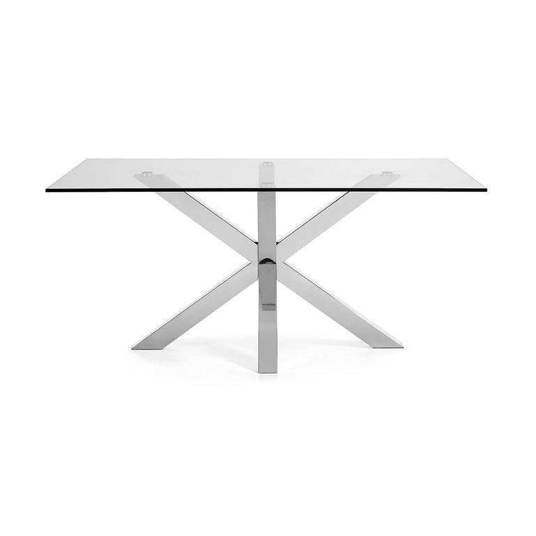 Masa dining argintie din metal 100x180 cm Argo Kave Home