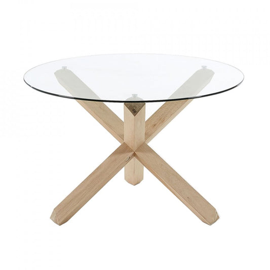 Masa dining din lemn si sticla 120 cm Lotus Kave Home