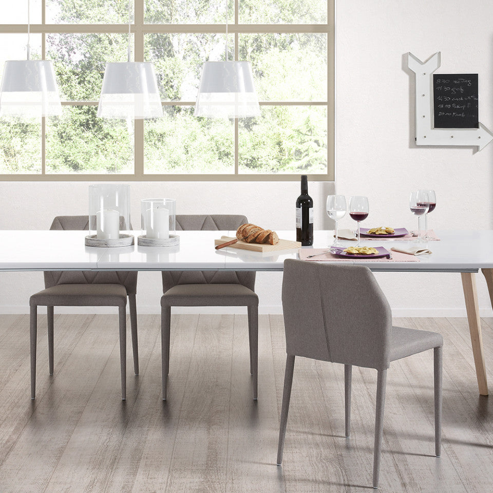 Masa dining extensibila alba din lemn 90x140(220) cm Eunice Kave Home