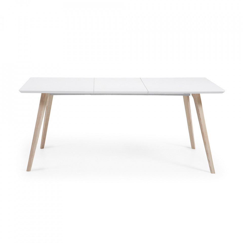 Masa dining extensibila alba din lemn 90x140(220) cm Eunice Kave Home