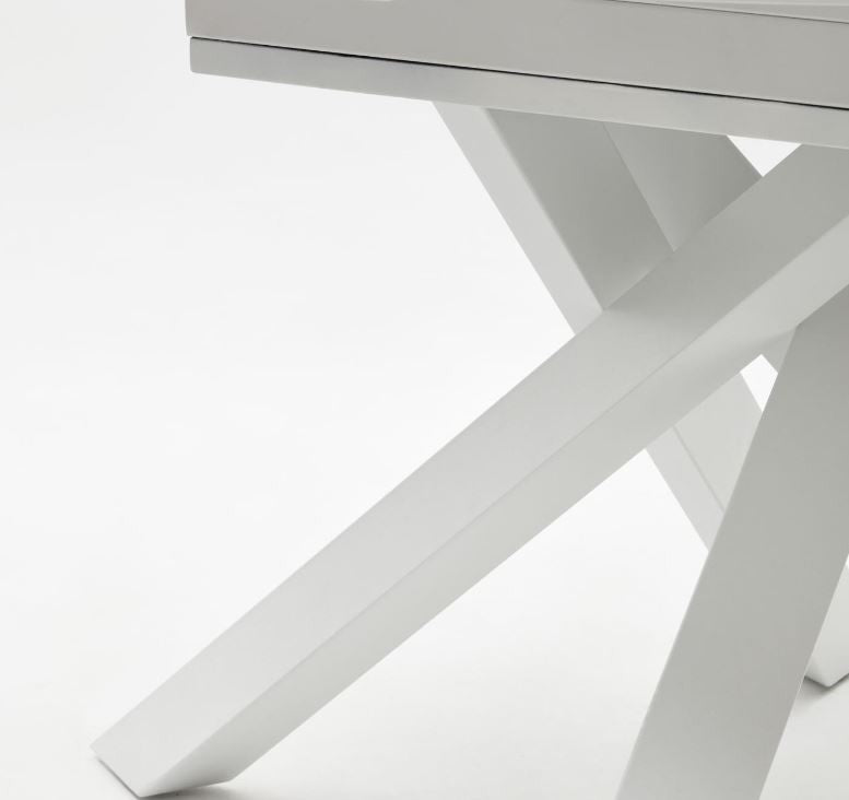Masa dining extensibila alba din metal 120(160) cm Vashti Kave Home