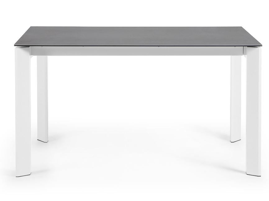Masa dining extensibila alba din metal 90x(140)200 cm Axis Vulcano Roca Kave Home