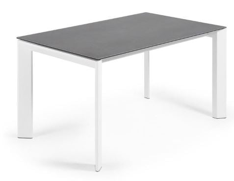 Masa dining extensibila alba din metal 90x(140)200 cm Axis Vulcano Roca Kave Home