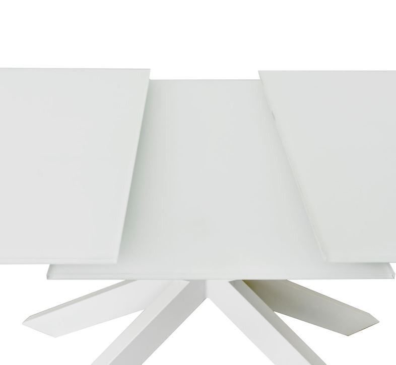 Masa dining extensibila alba din metal 90x160(210) cm Vashti Kave Home