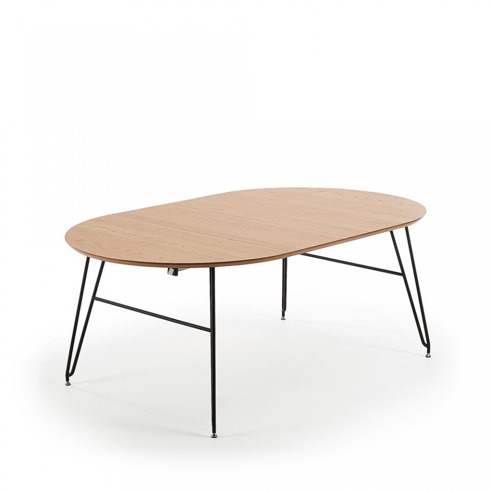 Masa dining extensibila din lemn 120x120(200)cm Novac Kave Home