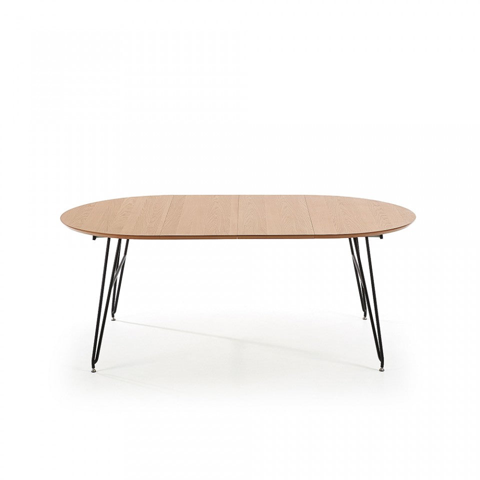 Masa dining extensibila din lemn 120x120(200)cm Novac Kave Home