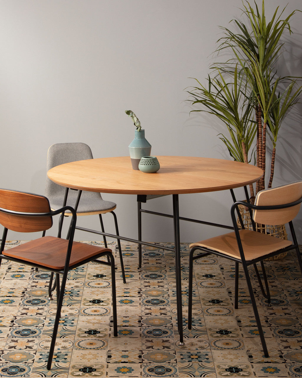 Masa dining extensibila din lemn 120x120(200)cm Novac Kave Home