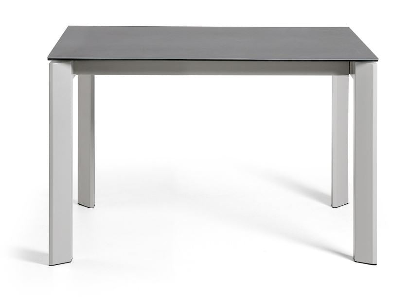 Masa dining extensibila gri/alba din metal 80x(120)180 cm Axis Vulcano Roca Kave Home