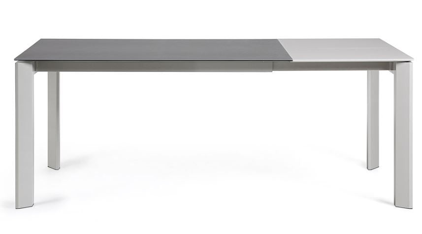 Masa dining extensibila gri/alba din metal 90x(140)200 cm Axis Vulcano Roca Kave Home