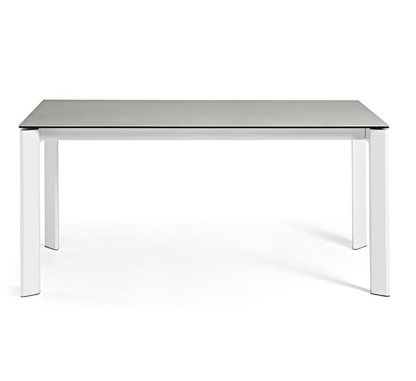 Masa dining extensibila gri/alba din metal 90x(160)220 cm Axis Hydra Lead Kave Home