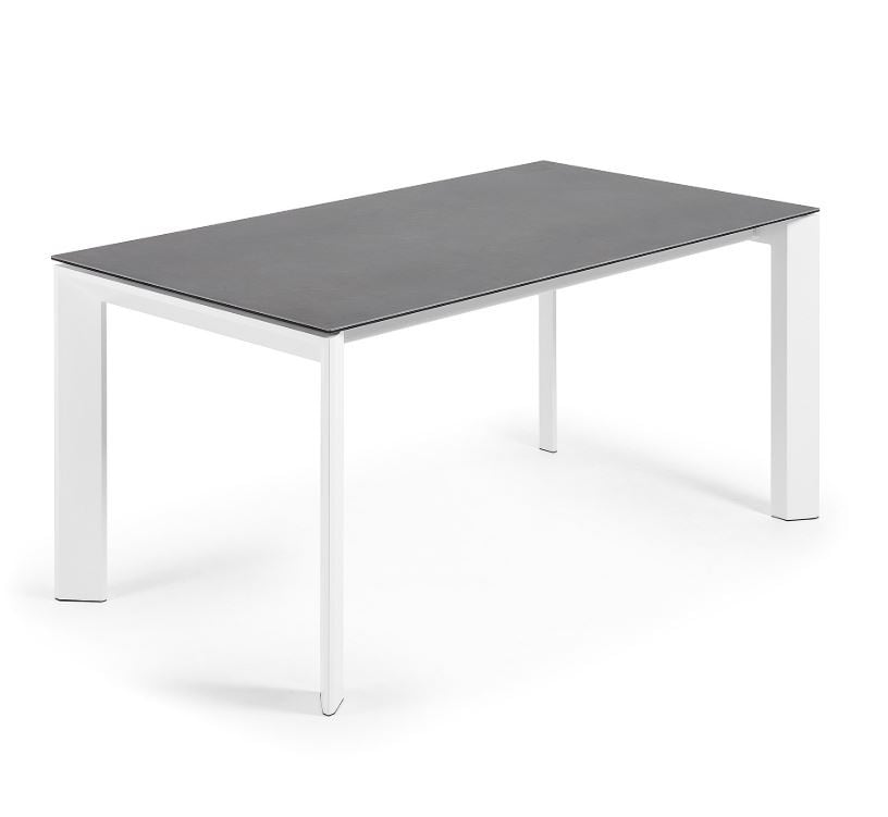 Masa dining extensibila gri/alba din metal 90x(160)220 cm Axis Vulcano Roca Kave Home