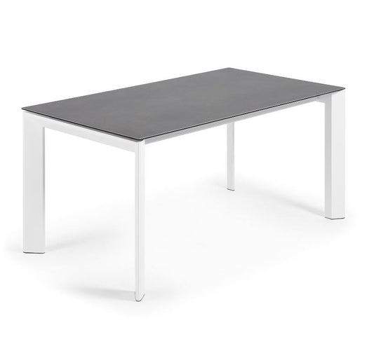 Masa dining extensibila gri/alba din metal 90x(160)220 cm Axis Vulcano Roca Kave Home