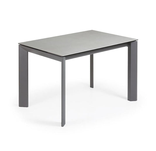 Masa dining extensibila gri din metal 80x(120)180 cm Axis Hydra Lead Kave Home