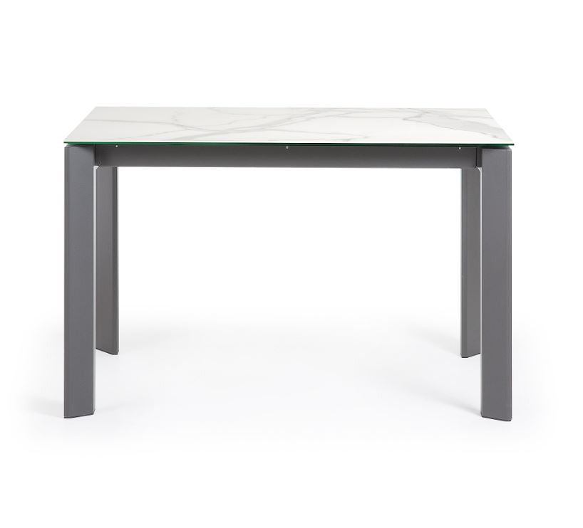 Masa dining extensibila gri din metal 80x(120)180 cm Axis Kalos White Kave Home