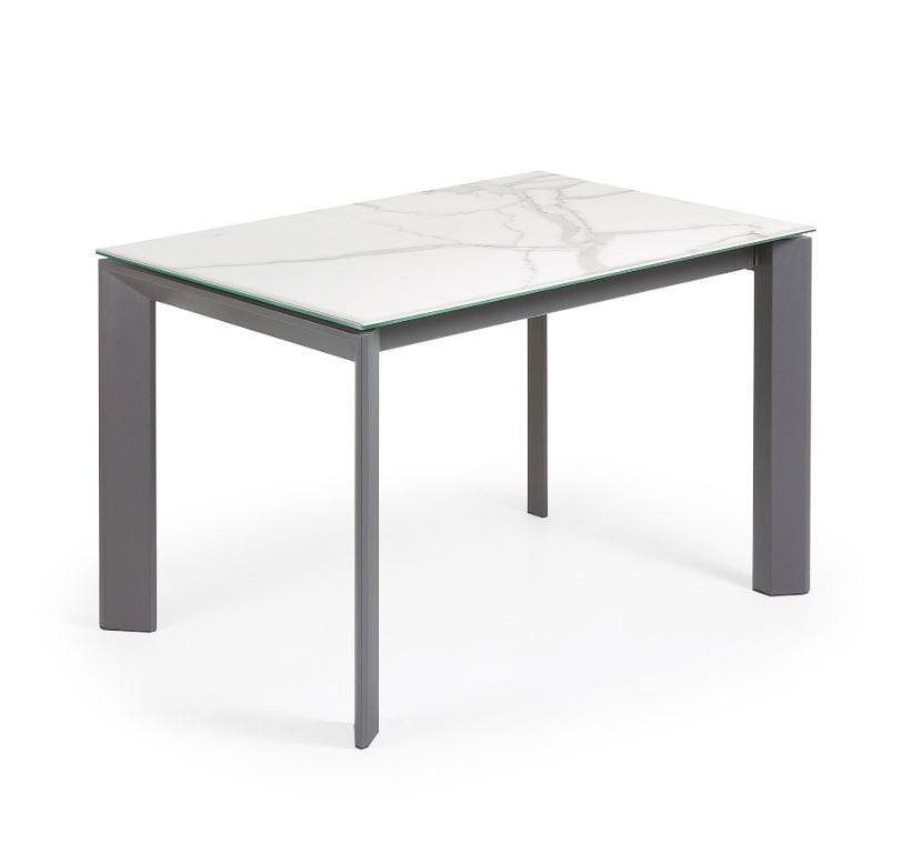 Masa dining extensibila gri din metal 80x(120)180 cm Axis Kalos White Kave Home