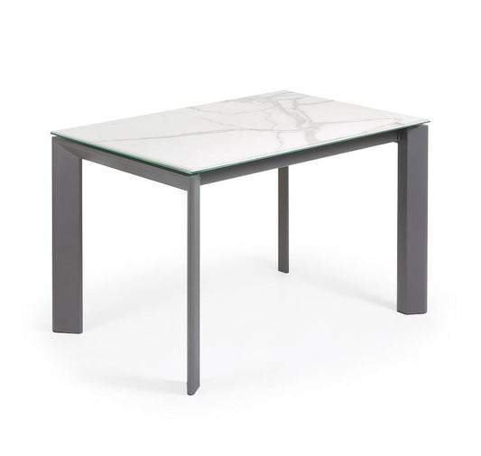 Masa dining extensibila gri din metal 80x(120)180 cm Axis Kalos White Kave Home