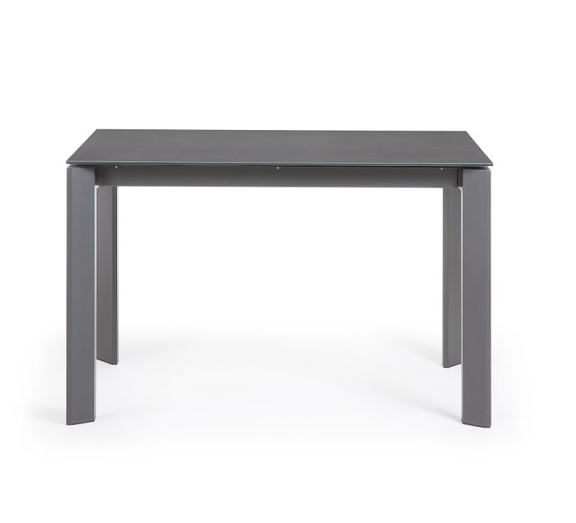 Masa dining extensibila gri din metal 80x(120)180 cm Axis Vulcano Roca Kave Home