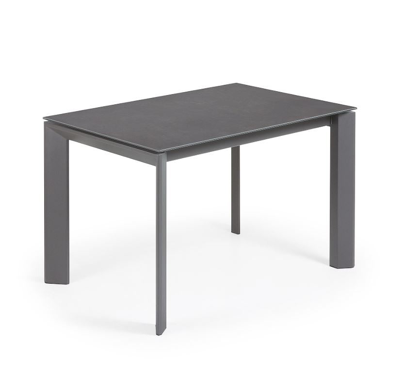 Masa dining extensibila gri din metal 80x(120)180 cm Axis Vulcano Roca Kave Home