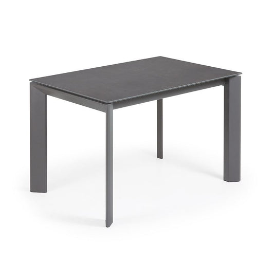 Masa dining extensibila gri din metal 80x(120)180 cm Axis Vulcano Roca Kave Home