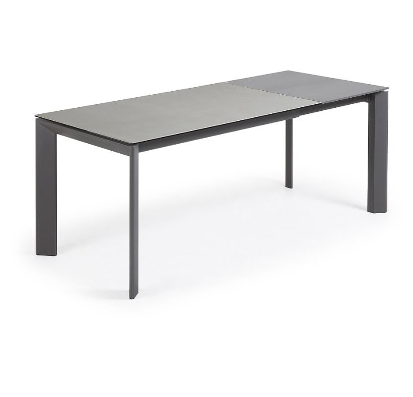 Masa dining extensibila gri din metal 90x(140)200 cm Axis Hydra Kave Home