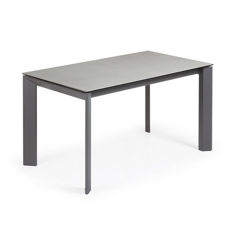 Masa dining extensibila gri din metal 90x(140)200 cm Axis Hydra Kave Home