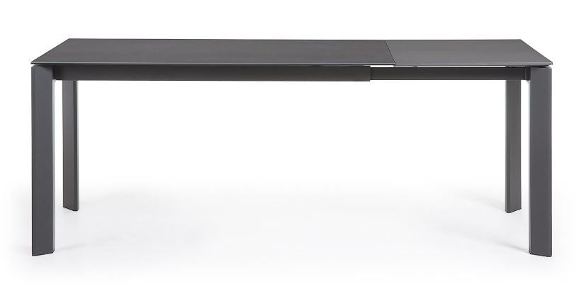 Masa dining extensibila gri din metal 90x(140)200 cm Axis Vulcano Roca Kave Home
