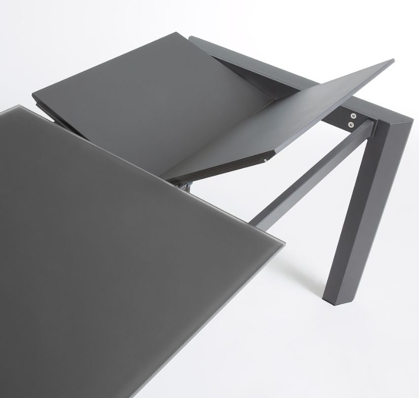 Masa dining extensibila gri din metal 90x(160)220 cm Axis Kave Home