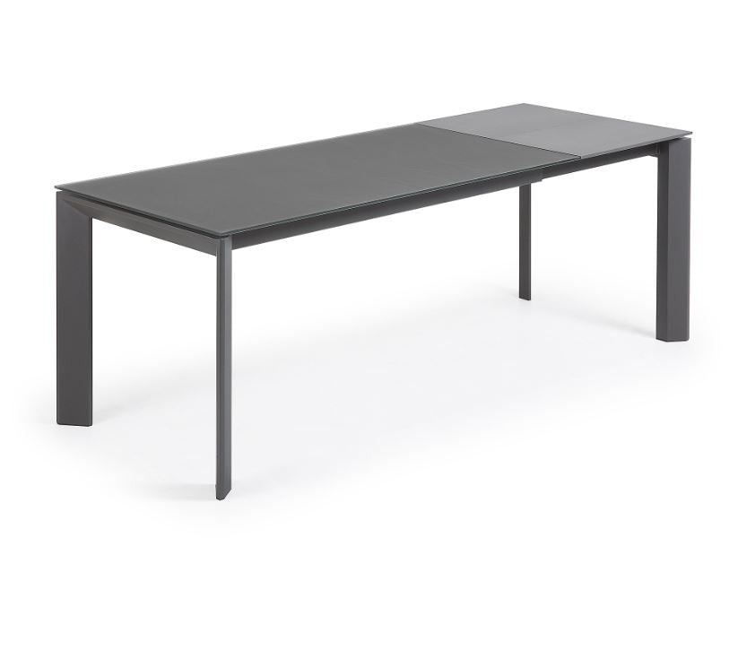 Masa dining extensibila gri din metal 90x(160)220 cm Axis Kave Home