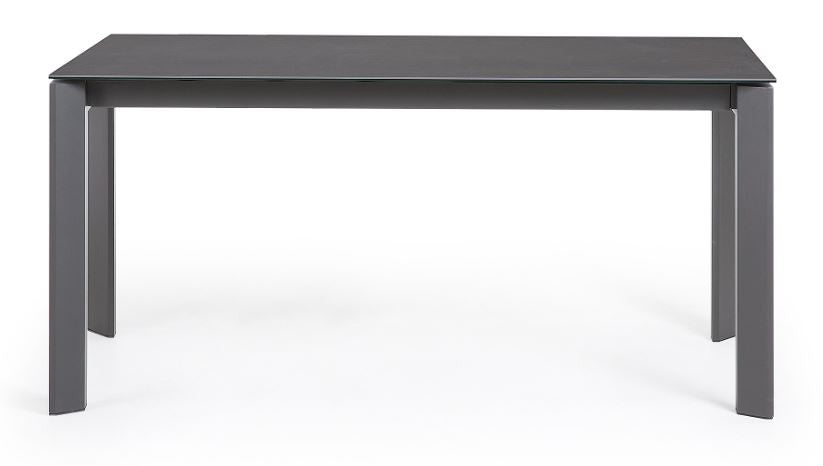 Masa dining extensibila gri grafit din metal 90x160(220) cm Axis Vulcano Roca Kave Home